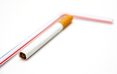 Image showing One cigaret and tubule for juice 