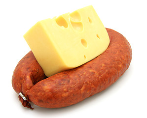 Image showing Fresh sausage with cheese 