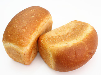 Image showing The ruddy long loaf of bread 