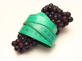 Image showing measuring tape around grapes