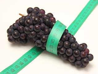 Image showing measuring tape around grapes