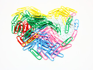 Image showing Heart from paper clips