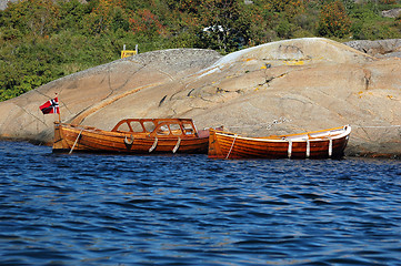 Image showing Wooden boats