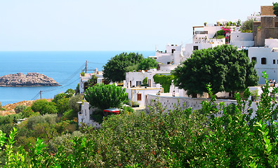 Image showing Ancient greek town Lindos 