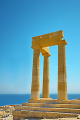 Image showing Ancient Acropolis in Rhodes. Greece 