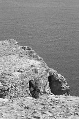 Image showing Mountain in Lindos Bay. Greece