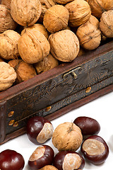 Image showing chest with walnuts 