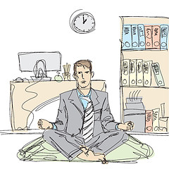 Image showing businessman in lotus pose