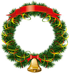 Image showing christmas bells with christmas tree