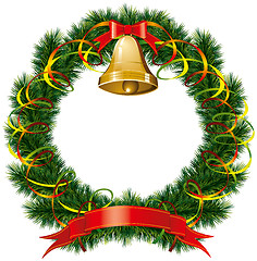 Image showing christmas bells with christmas tree