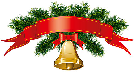 Image showing christmas bells with christmas tree