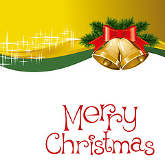 Image showing christmas card with bells with christmas tree