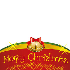 Image showing christmas card with bells with christmas tree