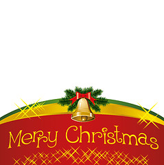 Image showing christmas card with bells with christmas tree