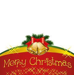 Image showing christmas card with bells with christmas tree