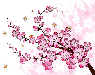 Image showing Grunge flower background
