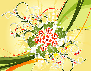 Image showing Grunge flower background