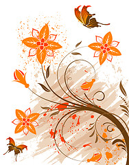 Image showing Grunge flower background