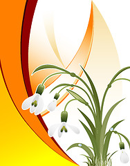 Image showing Wave pattern with snowdrop