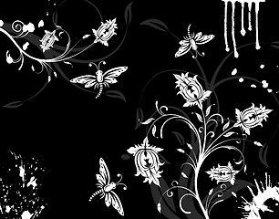 Image showing Grunge flower background