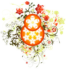 Image showing Grunge flower background