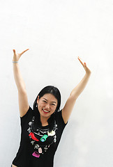 Image showing Joyful Korean woman