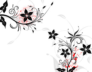 Image showing Grunge flower background