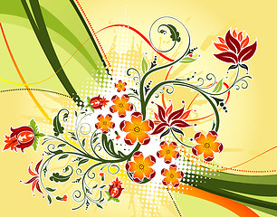 Image showing Grunge flower background