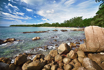 Image showing Landscape with a beach and rocks - Thailand