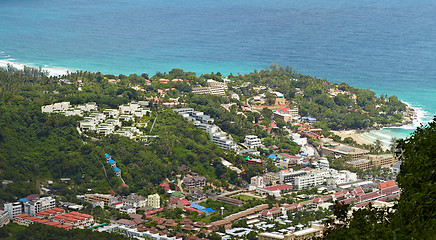 Image showing Numerous hotels on the tropical coast