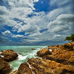 Image showing Beautiful seascape with rocks