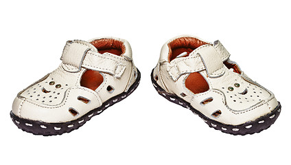 Image showing Baby shoes made â€‹â€‹of genuine leather