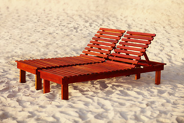 Image showing Wooden sunbed