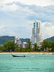 Image showing Coast Andaman Sea, beach and hotels