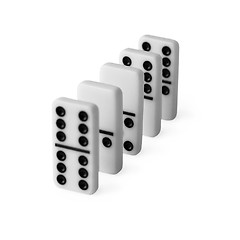 Image showing Dominoes set in row on white background