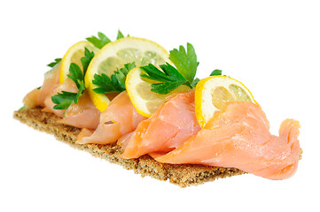 Image showing Salmon with lemon