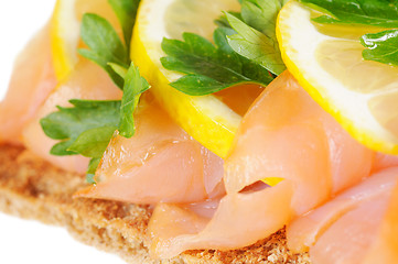 Image showing Salmon with lemon