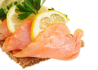 Image showing Salmon with lemon