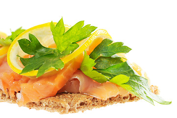 Image showing Salmon with lemon