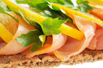 Image showing Salmon with lemon