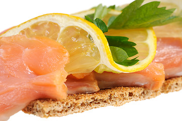 Image showing Salmon with lemon