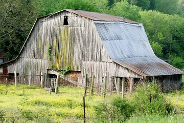 Image showing Close up of old weathered barn