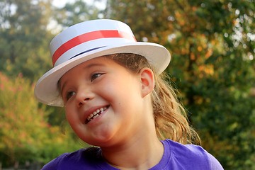 Image showing girl wearing 4th of July top hat