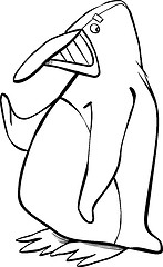 Image showing funny penguin coloring page