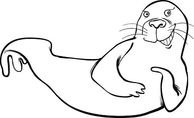 Image showing funny seal coloring page