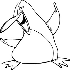Image showing happy penguin coloring page