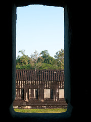 Image showing View from a window at Angkor Wat, Cambodia