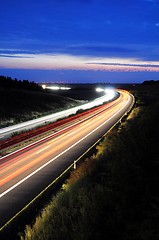 Image showing night traffic on highway