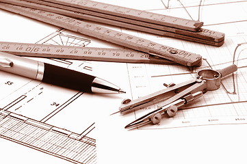 Image showing architectur plans of residential real estate