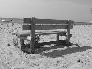 Image showing bench on beach